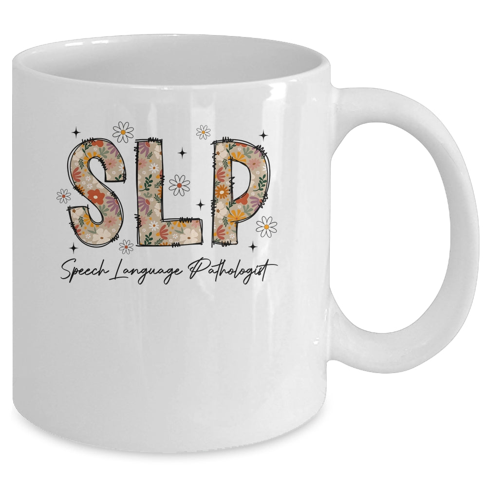 Speech Therapy Retro Flower Speech Language Pathologist SLP Mug | siriusteestore