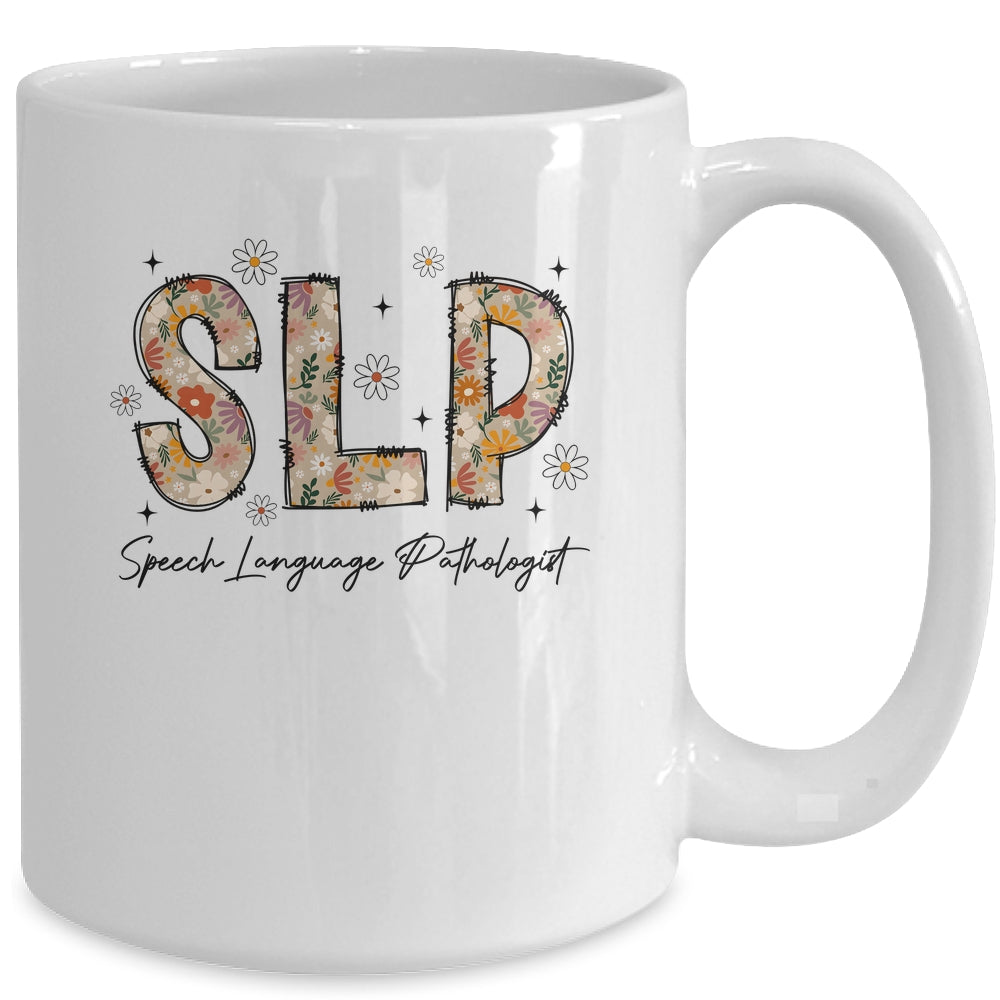 Speech Therapy Retro Flower Speech Language Pathologist SLP Mug | siriusteestore