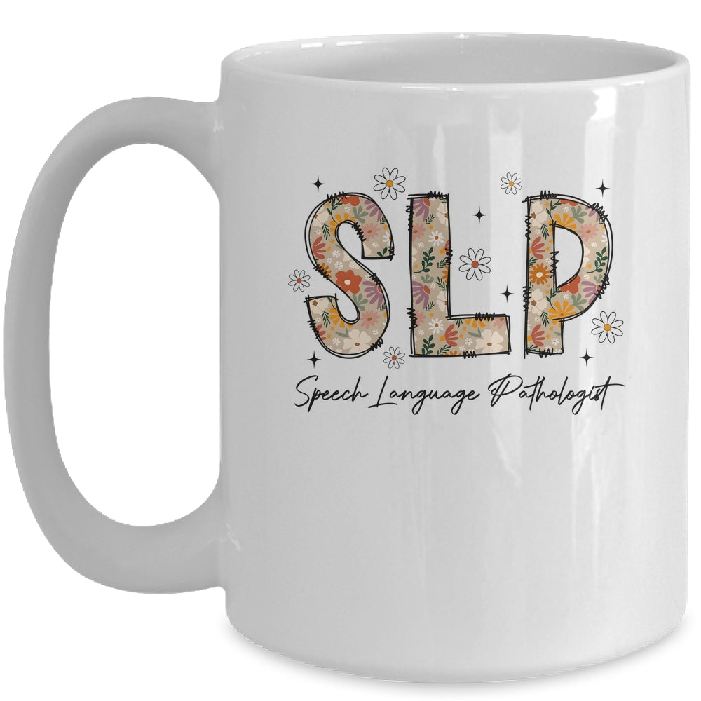 Speech Therapy Retro Flower Speech Language Pathologist SLP Mug | siriusteestore