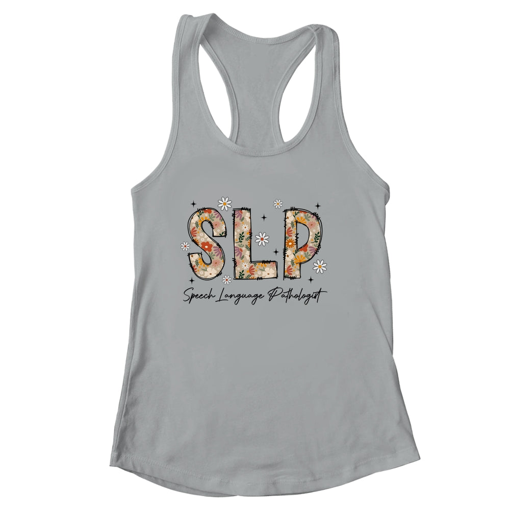 Speech Therapy Retro Flower Speech Language Pathologist SLP Shirt & Tank Top | siriusteestore