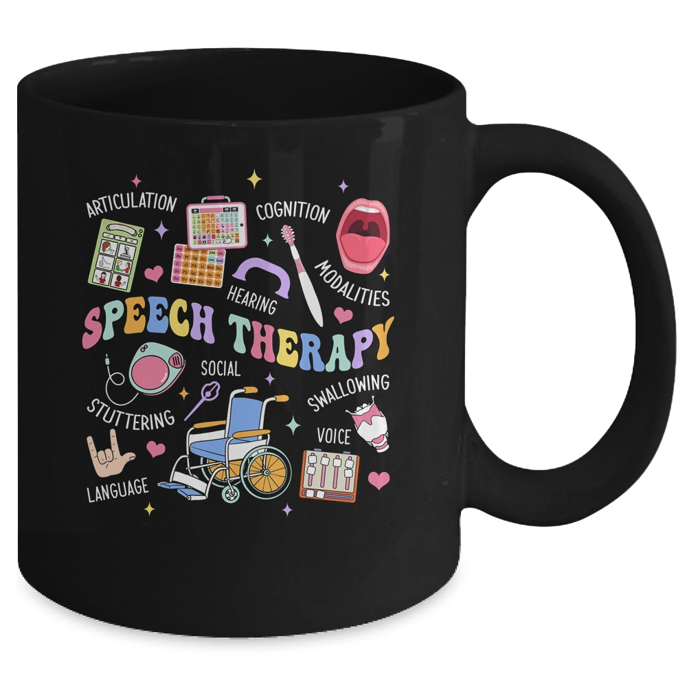 Speech Therapy Retro Groovy Language Pathologist Therapist Mug | siriusteestore