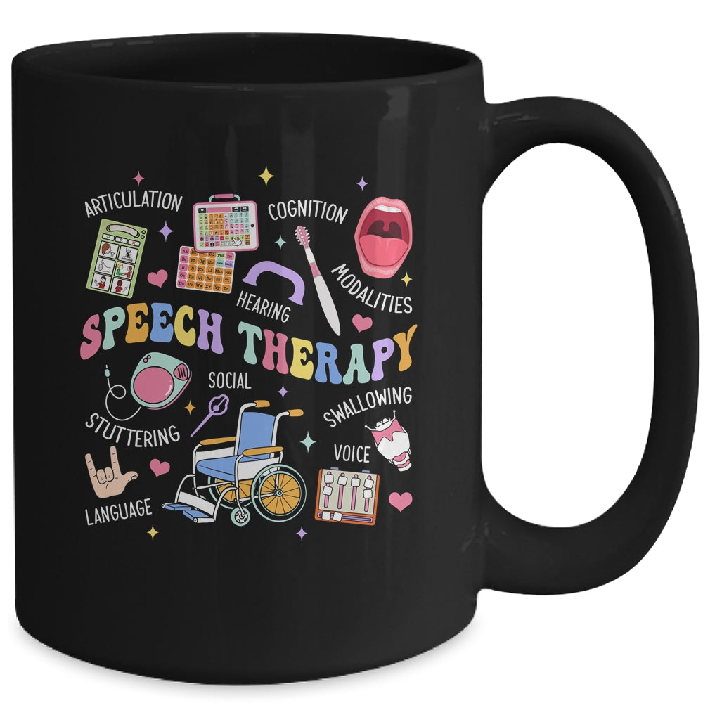 Speech Therapy Retro Groovy Language Pathologist Therapist Mug | siriusteestore
