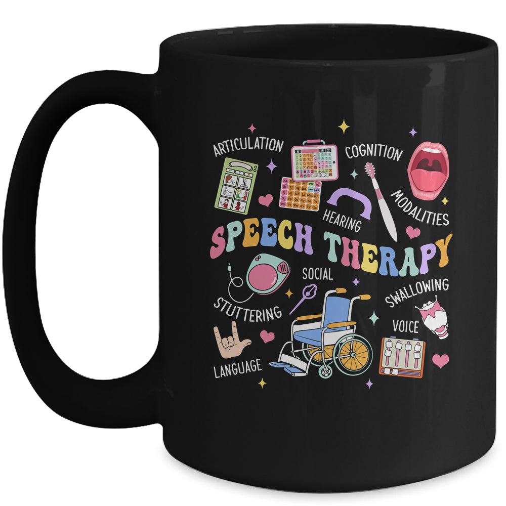 Speech Therapy Retro Groovy Language Pathologist Therapist Mug | siriusteestore