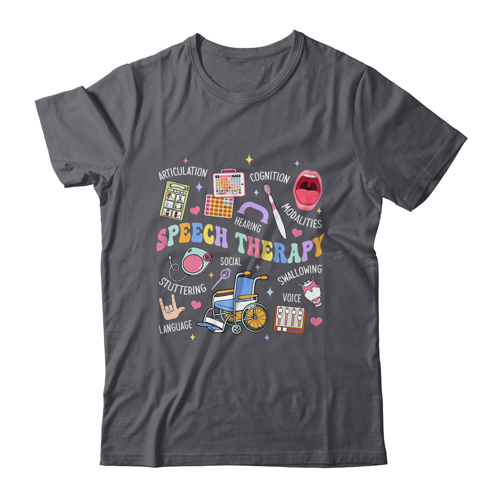 Speech Therapy Retro Groovy Language Pathologist Therapist Shirt & Tank Top | siriusteestore
