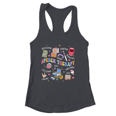 Speech Therapy Retro Groovy Language Pathologist Therapist Shirt & Tank Top | siriusteestore