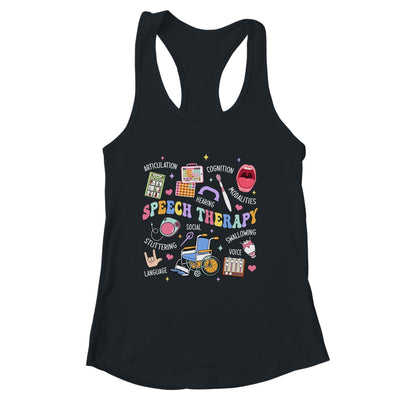 Speech Therapy Retro Groovy Language Pathologist Therapist Shirt & Tank Top | siriusteestore