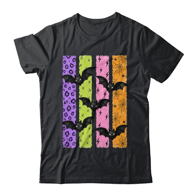 Spooky Bats Halloween Colorful Stripes Fall Graphic Women Shirt & Sweatshirt | siriusteestore