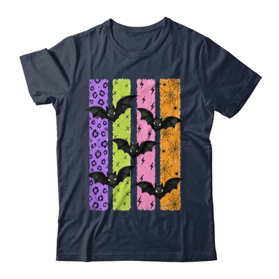 Spooky Bats Halloween Colorful Stripes Fall Graphic Women Shirt & Sweatshirt | siriusteestore