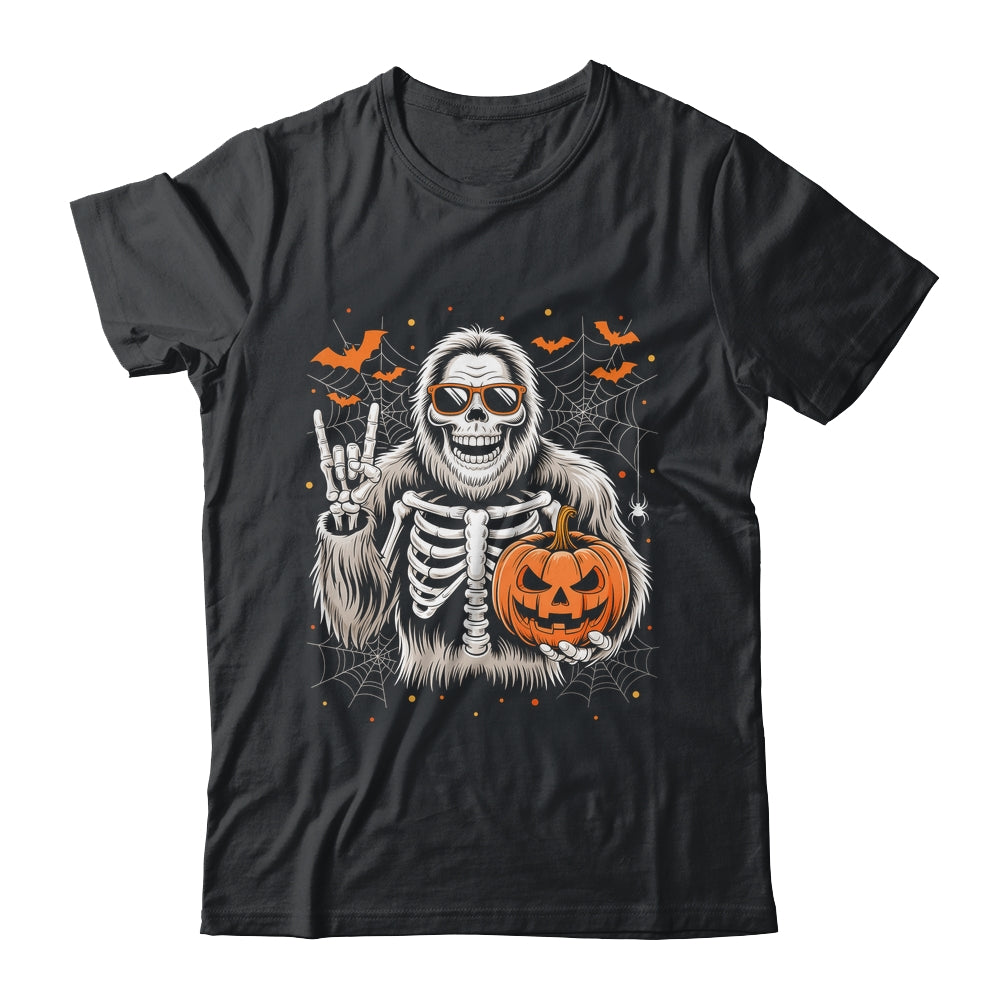 Spooky Bigfoot Skeleton Halloween Costume Pumpkin Boys Mens Shirt & Hoodie | siriusteestore