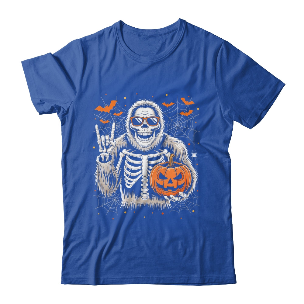 Spooky Bigfoot Skeleton Halloween Costume Pumpkin Boys Mens Shirt & Hoodie | siriusteestore