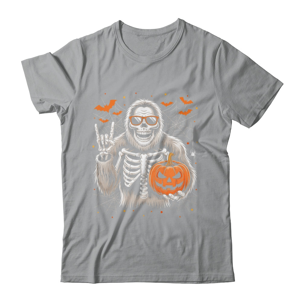 Spooky Bigfoot Skeleton Halloween Costume Pumpkin Boys Mens Shirt & Hoodie | siriusteestore