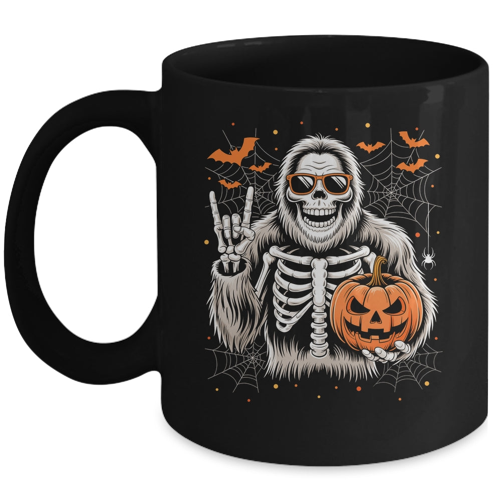 Spooky Bigfoot Skeleton Halloween Costume Pumpkin Boys Mens Mug | siriusteestore