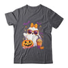 Spooky Cute Ghost Drinking Pumpkin Iced Coffee Halloween Bow Shirt & Sweatshirt | siriusteestore