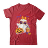 Spooky Cute Ghost Drinking Pumpkin Iced Coffee Halloween Bow Shirt & Sweatshirt | siriusteestore