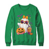 Spooky Cute Ghost Drinking Pumpkin Iced Coffee Halloween Bow Shirt & Sweatshirt | siriusteestore