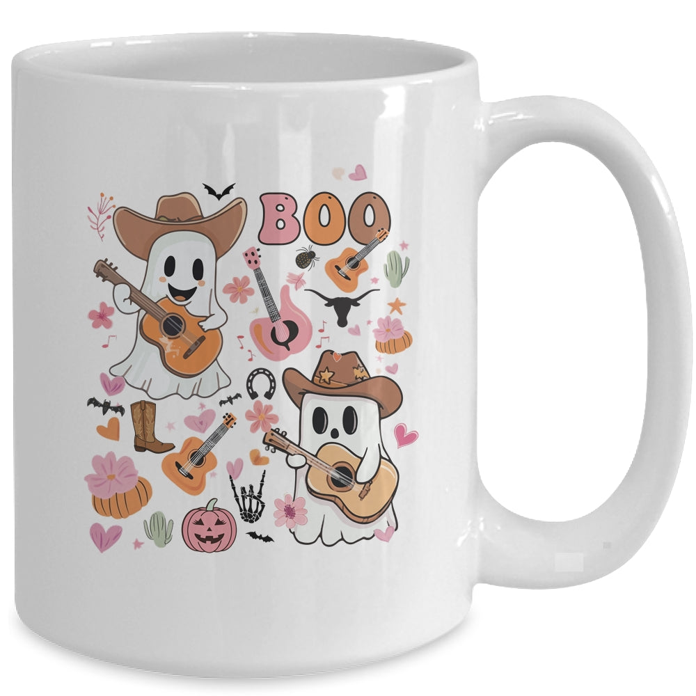 Spooky Ghost Cowboy Cute Halloween Season Boo Western Retro Mug | siriusteestore