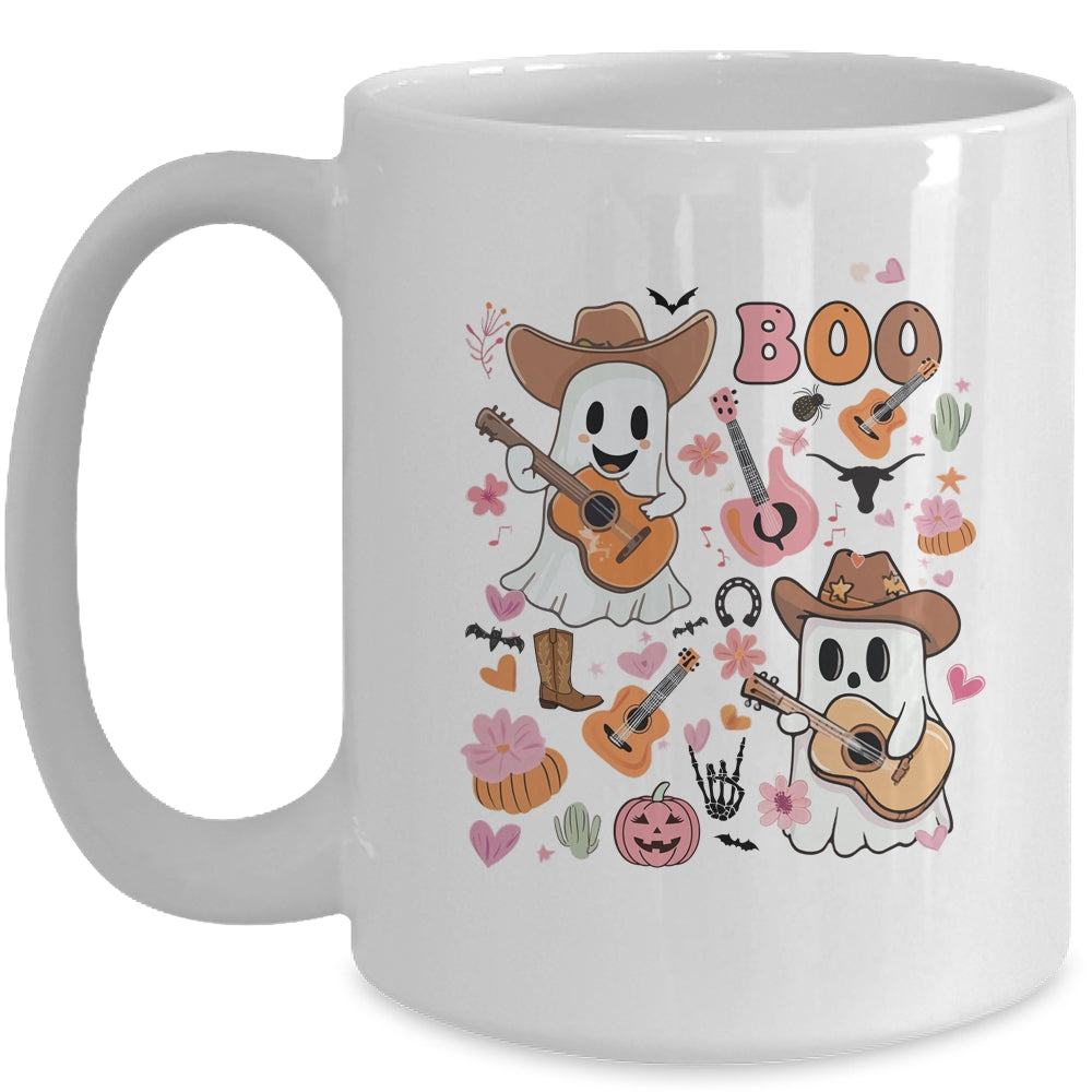 Spooky Ghost Cowboy Cute Halloween Season Boo Western Retro Mug | siriusteestore