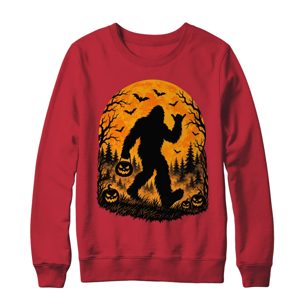 Spooky Halloween Bigfoot Pumpkin Funny Sasquatch Halloween Shirt & Sweatshirt | siriusteestore