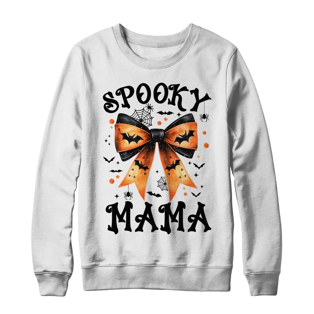 Spooky Mama Coquette Bow Halloween Spooky Season For Women Shirt & Sweatshirt | siriusteestore