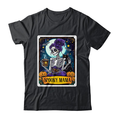 Spooky Mama Tarot Card Halloween Mom Skull Mama Black Cat Shirt & Sweatshirt | siriusteestore