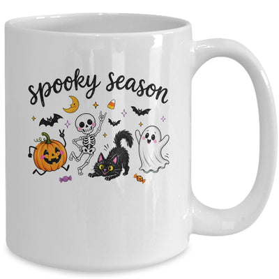 Spooky Season Halloween Cute Ghost Skeleton Cat Pumpkin Mug | siriusteestore