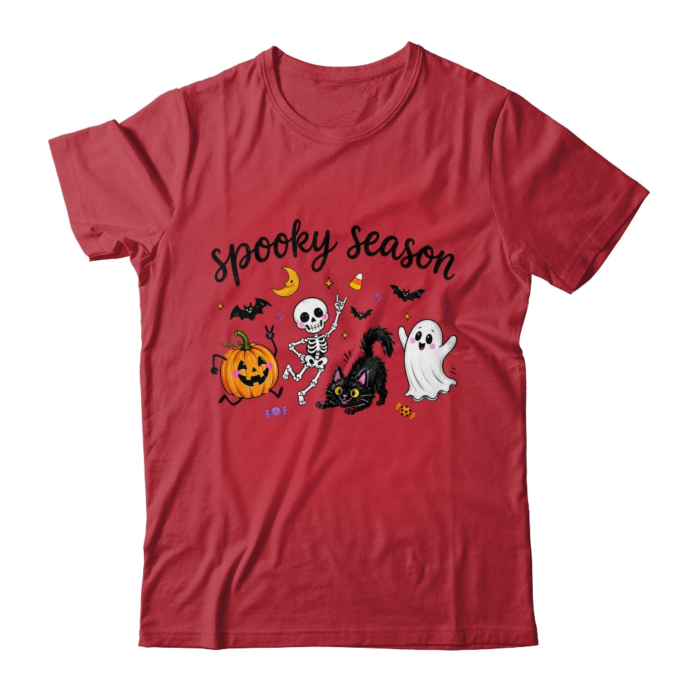 Spooky Season Halloween Cute Ghost Skeleton Cat Pumpkin Shirt & Sweatshirt | siriusteestore