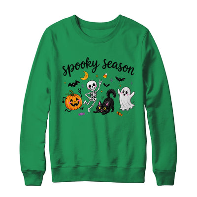 Spooky Season Halloween Cute Ghost Skeleton Cat Pumpkin Shirt & Sweatshirt | siriusteestore