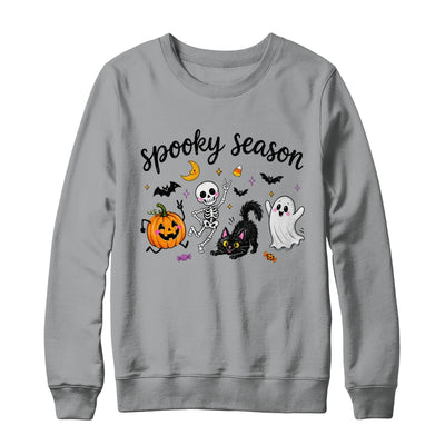 Spooky Season Halloween Cute Ghost Skeleton Cat Pumpkin Shirt & Sweatshirt | siriusteestore