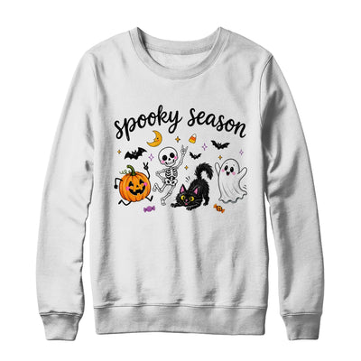 Spooky Season Halloween Cute Ghost Skeleton Cat Pumpkin Shirt & Sweatshirt | siriusteestore
