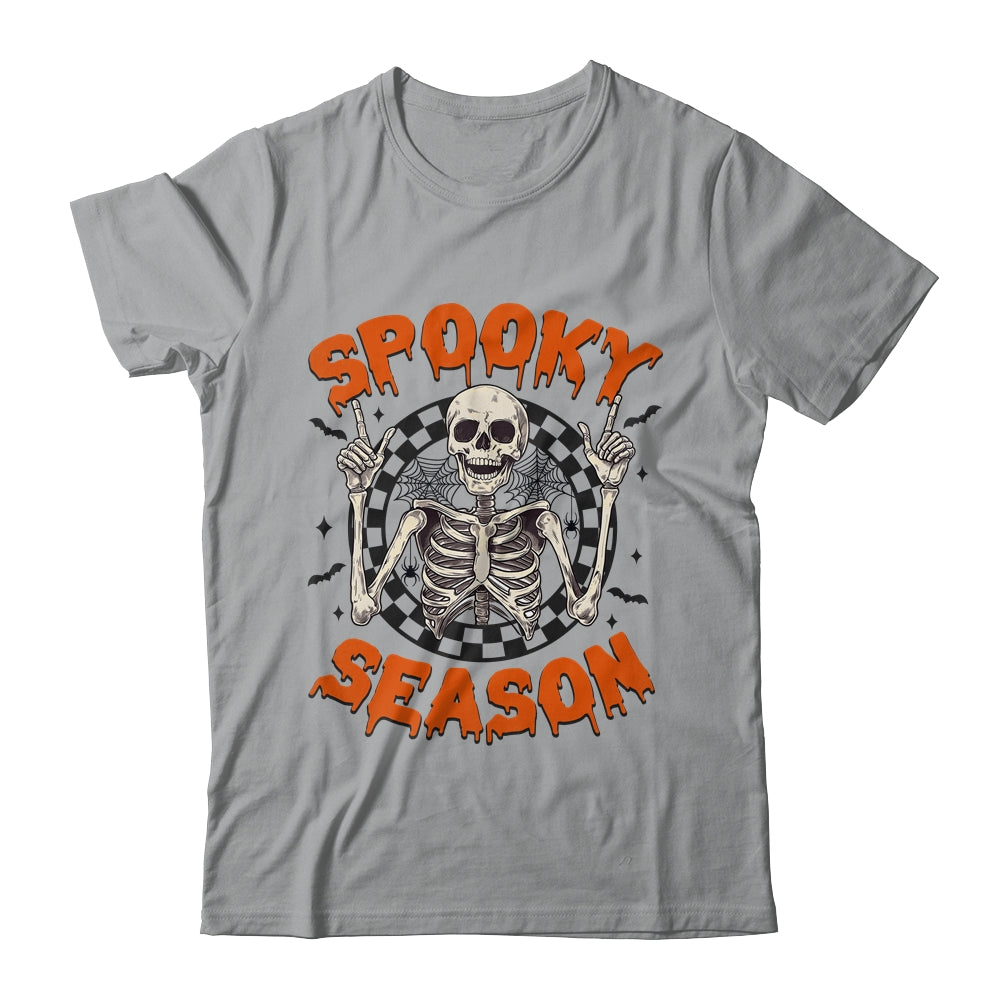 Spooky Season Retro Halloween Skeleton Halloween Bats Design Shirt & Sweatshirt | siriusteestore