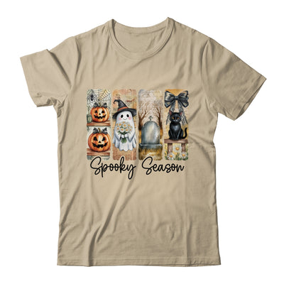 Spooky Season Vintage Halloween Ghost Cat Coquette Pumpkin Shirt & Sweatshirt | siriusteestore
