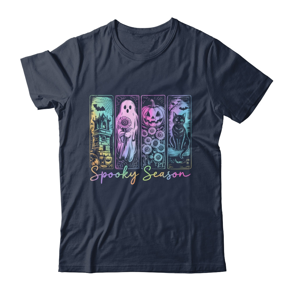 Spooky Season Vintage Halloween Ghost Cat Horror Movie Women Shirt & Sweatshirt | siriusteestore