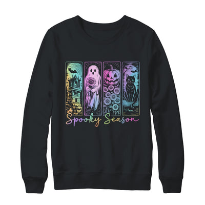 Spooky Season Vintage Halloween Ghost Cat Horror Movie Women Shirt & Sweatshirt | siriusteestore