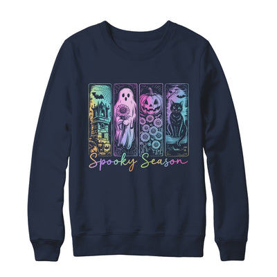 Spooky Season Vintage Halloween Ghost Cat Horror Movie Women Shirt & Sweatshirt | siriusteestore