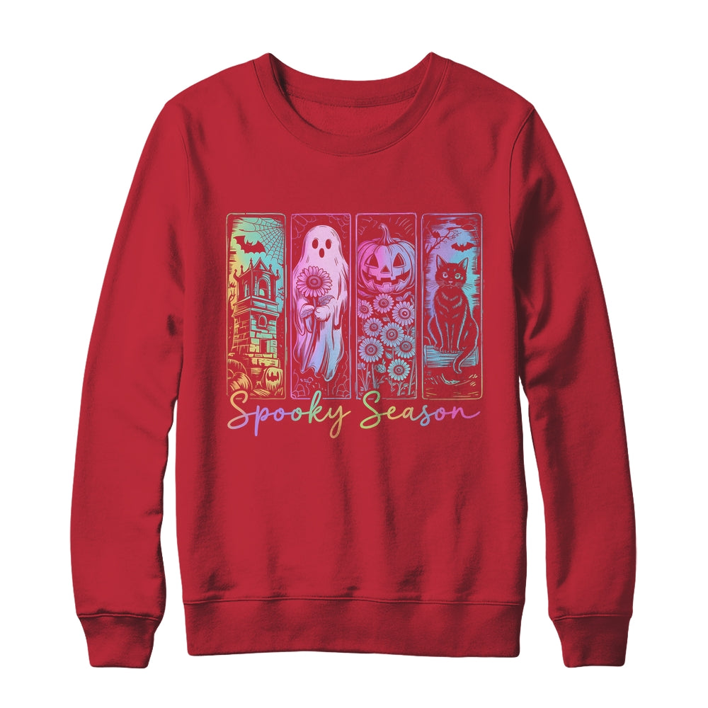 Spooky Season Vintage Halloween Ghost Cat Horror Movie Women Shirt & Sweatshirt | siriusteestore