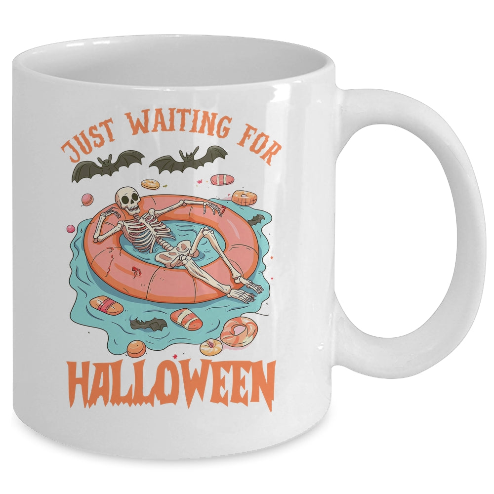 Spooky Summer Skeleton Just Waiting For Halloween Vibes Mug | siriusteestore