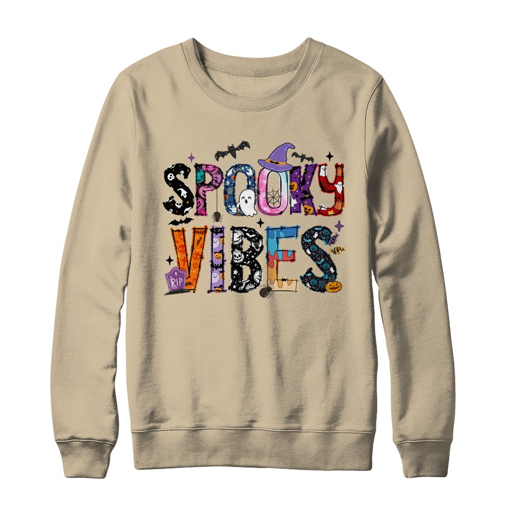 Spooky Vibes Halloween Spooky Season Design For Men Women Shirt & Sweatshirt | siriusteestore