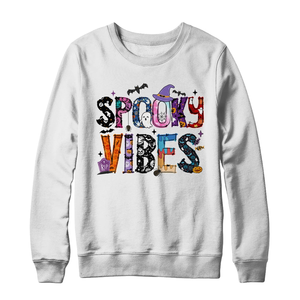 Spooky Vibes Halloween Spooky Season Design For Men Women Shirt & Sweatshirt | siriusteestore
