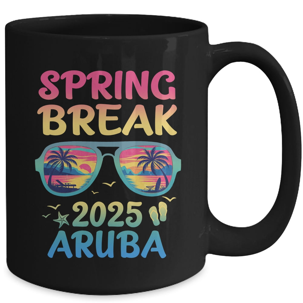 Spring Break Aruba 2025 Vacation Trip Sunglasses Mug | siriusteestore
