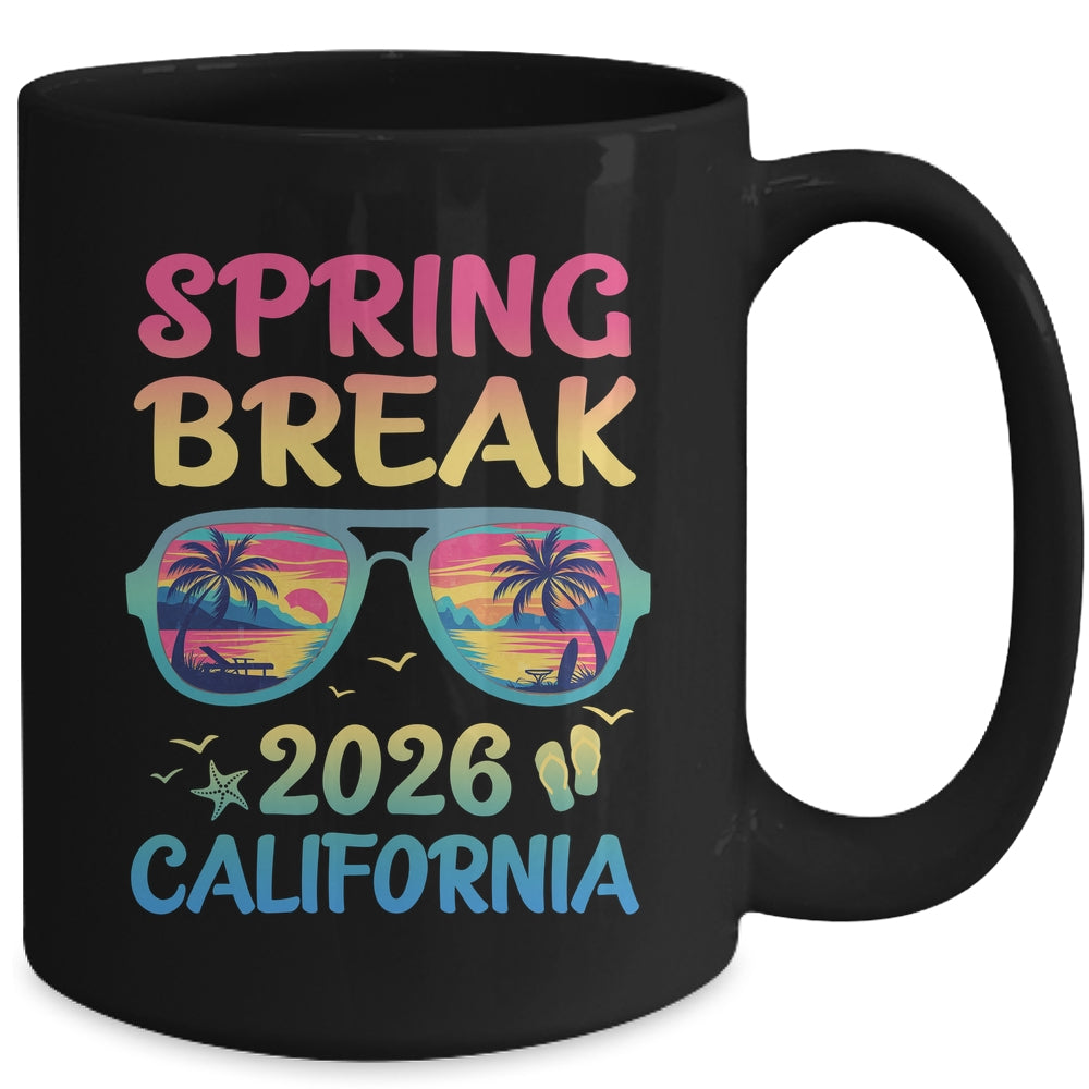 Spring Break California 2026 Vacation Trip Sunglasses Mug | siriusteestore