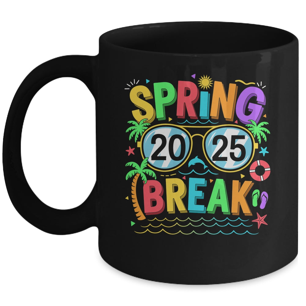 Spring Break Squad Vintage 2025 Florida Cool Sunglasses Mug | siriusteestore