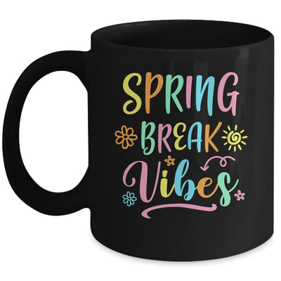 Spring Break Vibes Funny Spring Break Teacher Floral Pattern Mug | siriusteestore