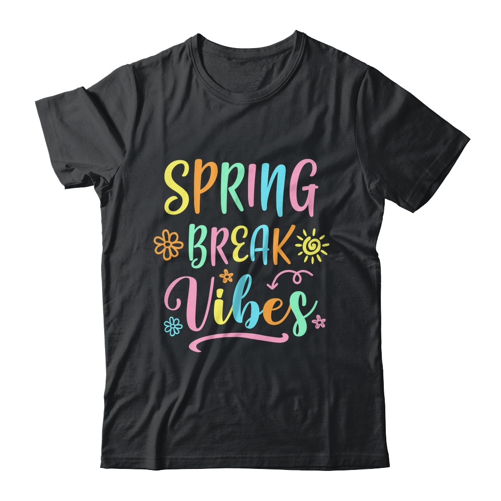 Spring Break Vibes Funny Spring Break Teacher Floral Pattern Shirt & Tank Top | siriusteestore