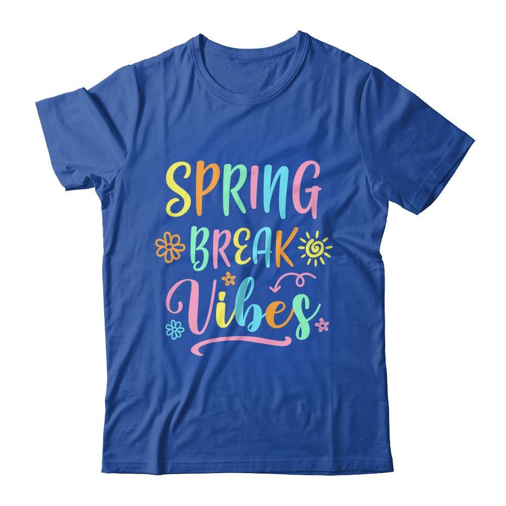 Spring Break Vibes Funny Spring Break Teacher Floral Pattern Shirt & Tank Top | siriusteestore