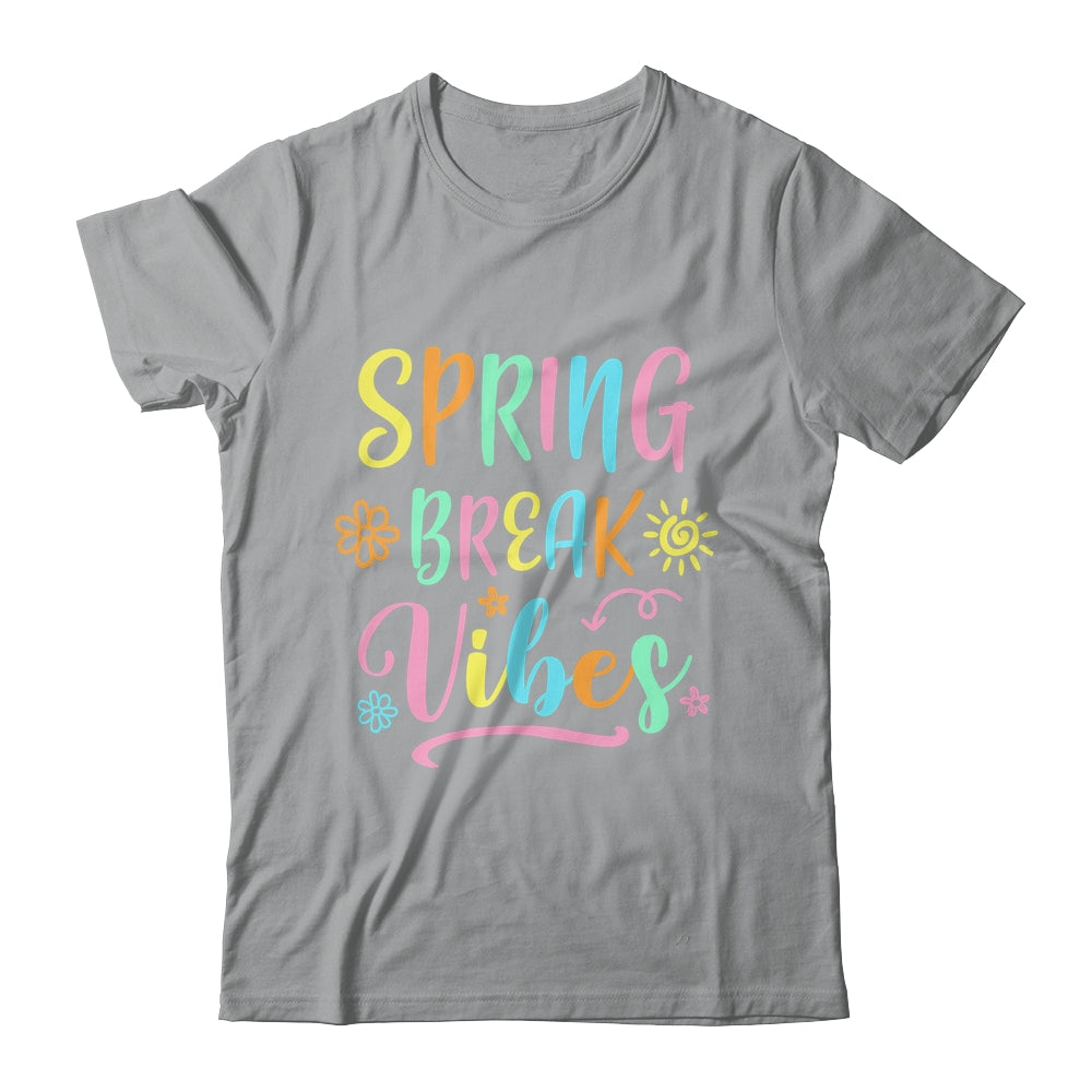 Spring Break Vibes Funny Spring Break Teacher Floral Pattern Shirt & Tank Top | siriusteestore