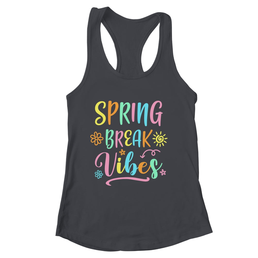 Spring Break Vibes Funny Spring Break Teacher Floral Pattern Shirt & Tank Top | siriusteestore