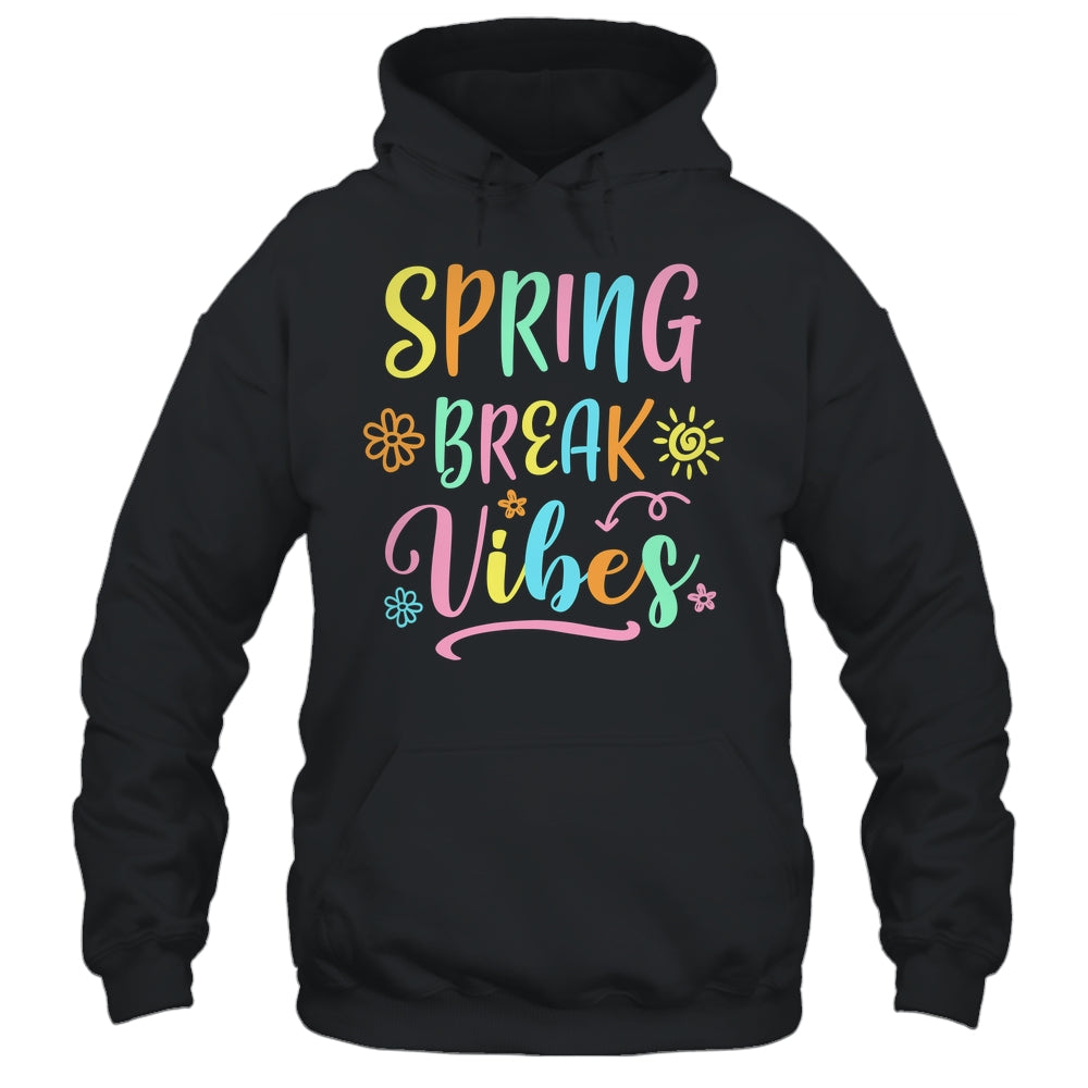 Spring Break Vibes Funny Spring Break Teacher Floral Pattern Shirt & Tank Top | siriusteestore