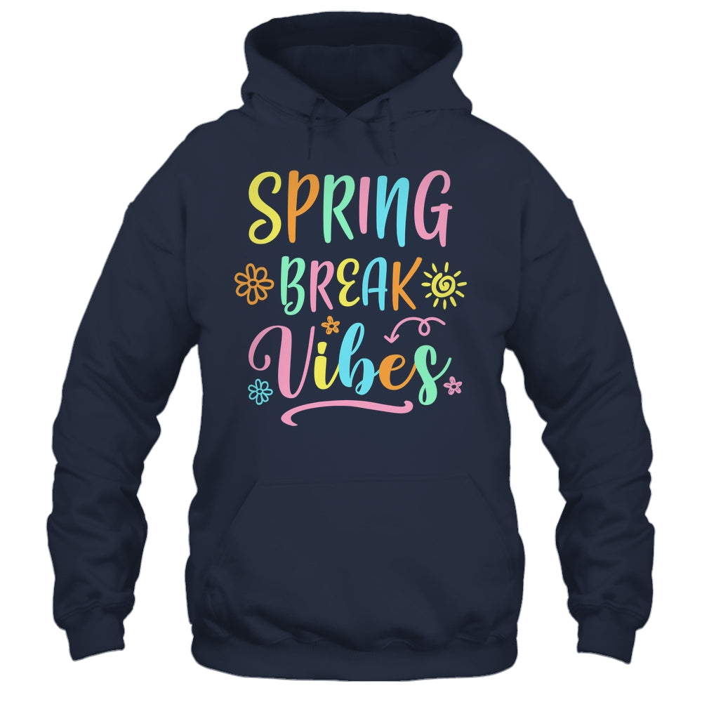 Spring Break Vibes Funny Spring Break Teacher Floral Pattern Shirt & Tank Top | siriusteestore