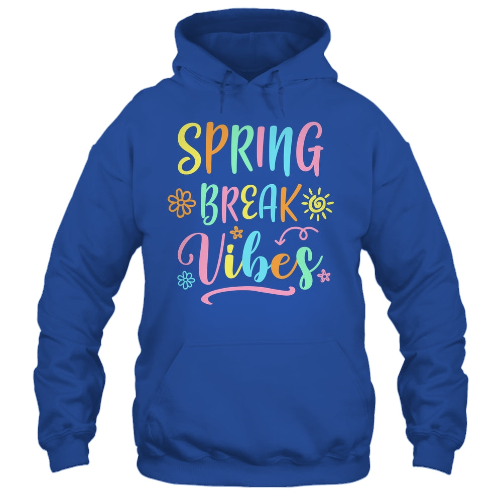 Spring Break Vibes Funny Spring Break Teacher Floral Pattern Shirt & Tank Top | siriusteestore