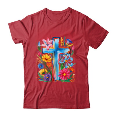 Spring Floral Cross Faith Jesus Christian Easter Faith Women Shirt & Hoodie | siriusteestore